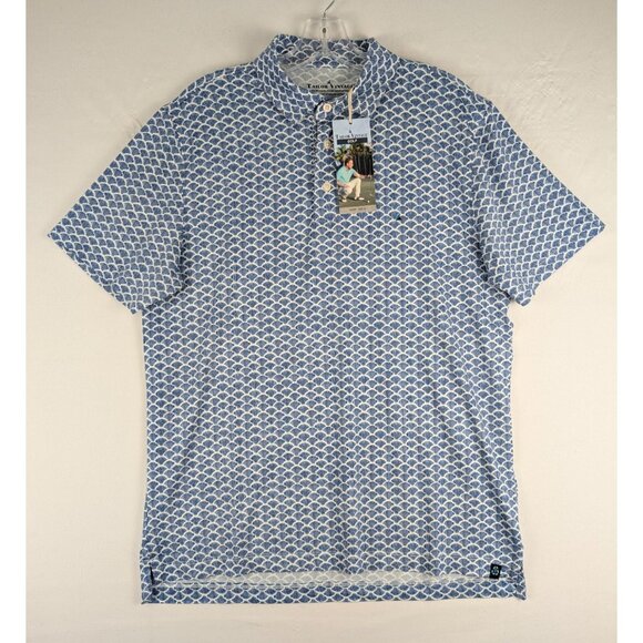 Tailor Vintage Shirt Mens Medium Blue Golf Polo Surf The Web Shells Pattern - Picture 1 of 10
